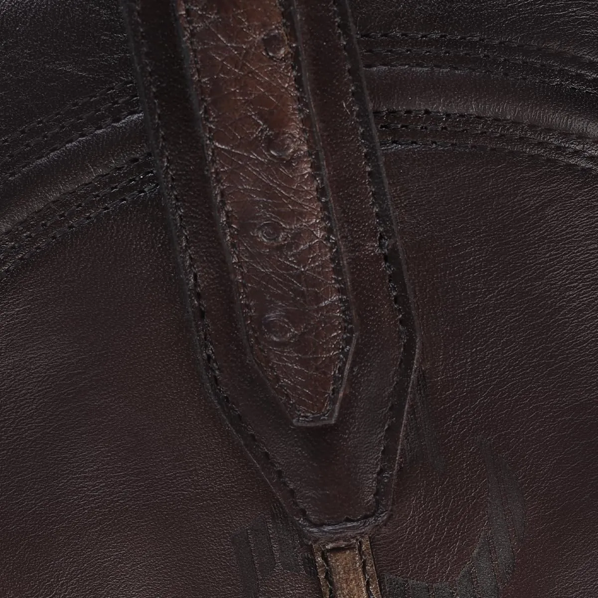 Cuadra Men's Engraved Exotic Leather Western Boot Dark Brown 1J3DA1