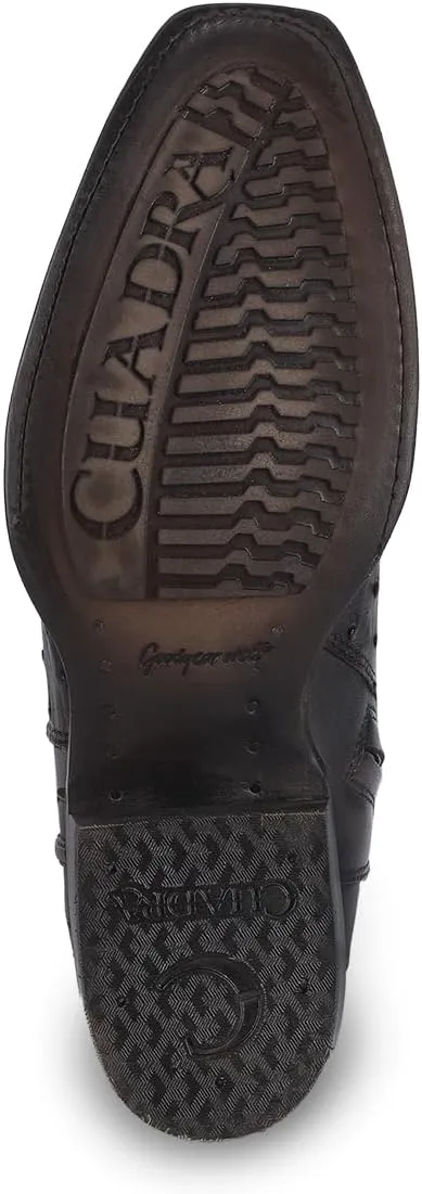 Cuadra Men's Engraved Exotic Leather Western Boot Dark Brown 1J3DA1