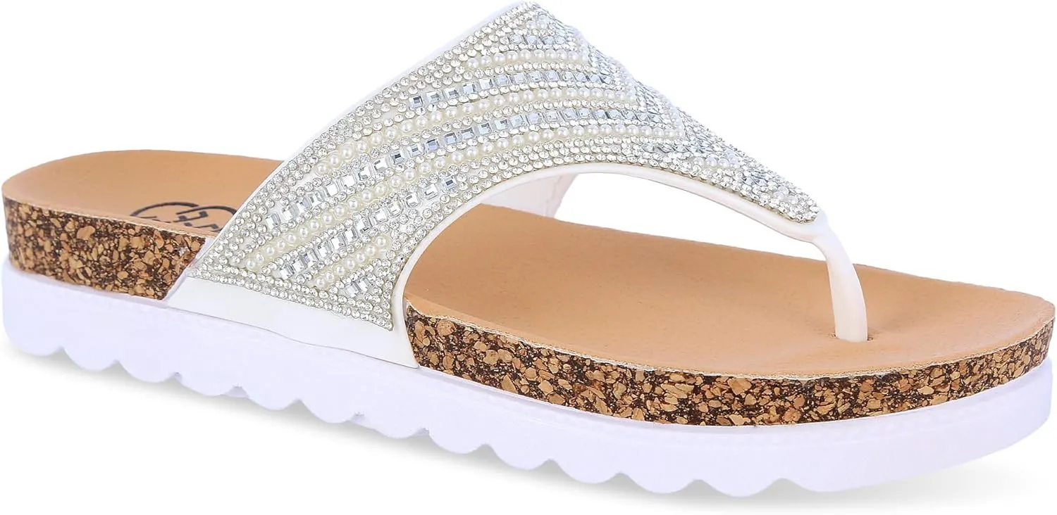 daisy fuentes Womens Sumaya Thong Sandals 7 White