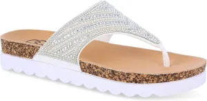 daisy fuentes Womens Sumaya Thong Sandals 7 White