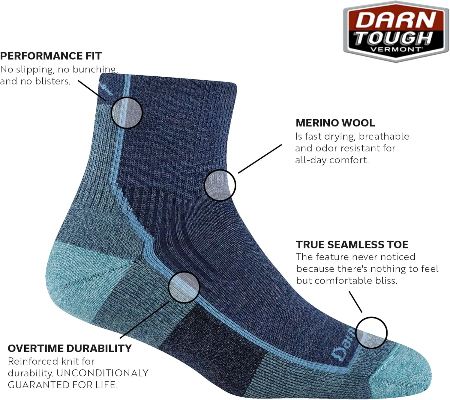 DARN TOUGH Women's Hiker Hike/Trek Sock (Style 1958)