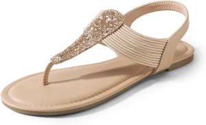 Dream Pairs Women's Elastic Strappy String Thong Ankle Strap Summer Gladiator Sandals