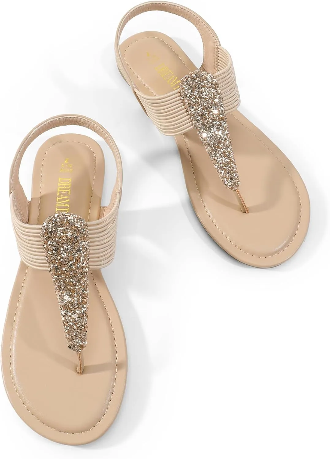 Dream Pairs Women's Elastic Strappy String Thong Ankle Strap Summer Gladiator Sandals