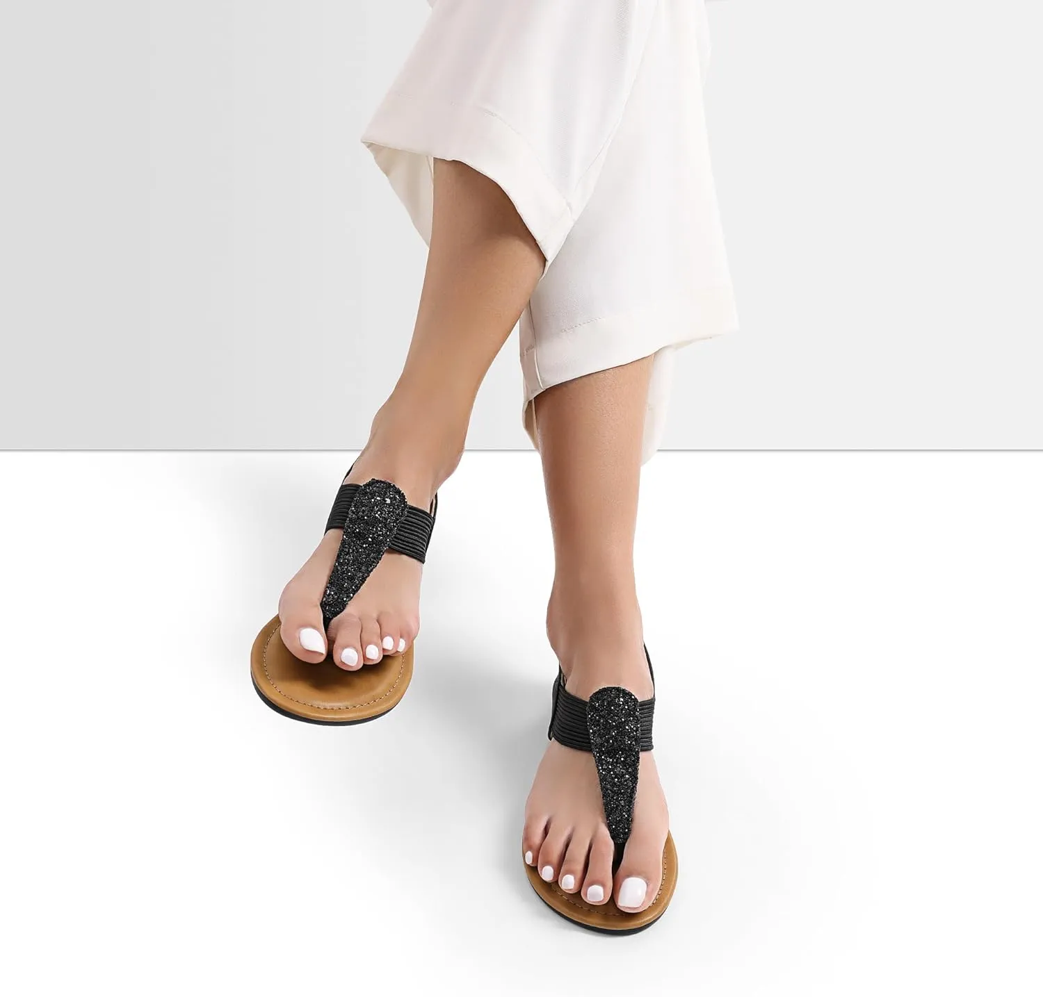 Dream Pairs Women's Elastic Strappy String Thong Ankle Strap Summer Gladiator Sandals