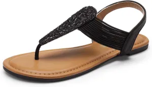 Dream Pairs Women's Elastic Strappy String Thong Ankle Strap Summer Gladiator Sandals