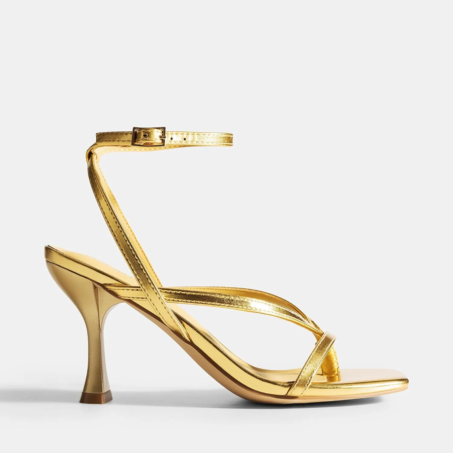 DREAM PAIRS Women's Low Kitten Heels Strappy Design with Lace Up Open Square Toe Thong Ankle Strap Shoes Fashionable Sexy Sylvestra Heeled Sandals for Dressy Occasions