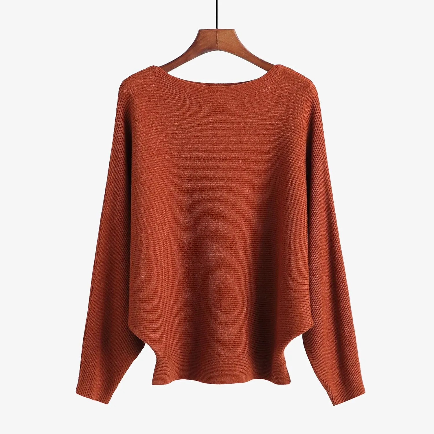 EDSTAR Women Dolman Batwing Sleeves Knitted Sweaters Winter Boat Neck Pullovers Tops