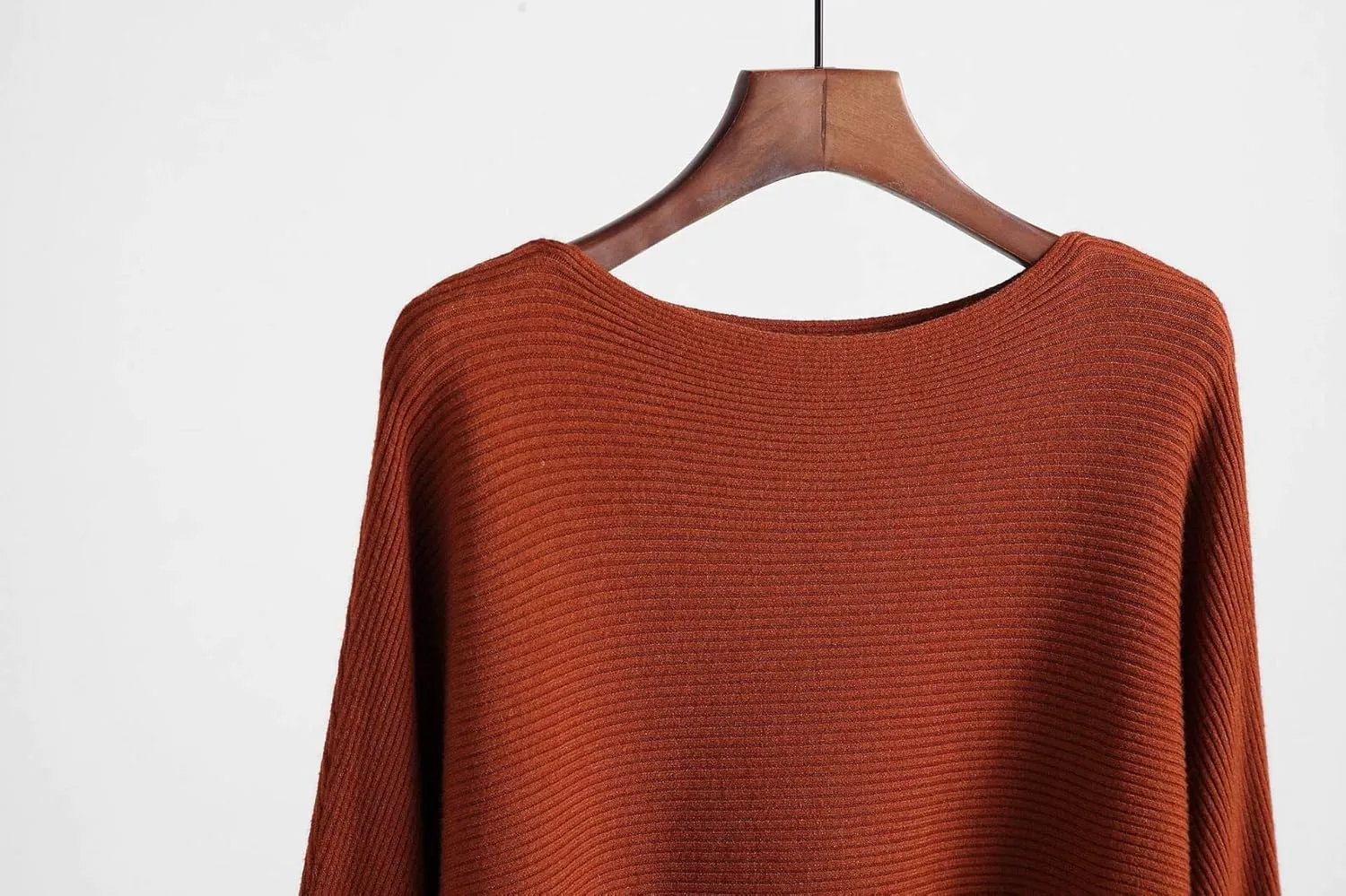 EDSTAR Women Dolman Batwing Sleeves Knitted Sweaters Winter Boat Neck Pullovers Tops