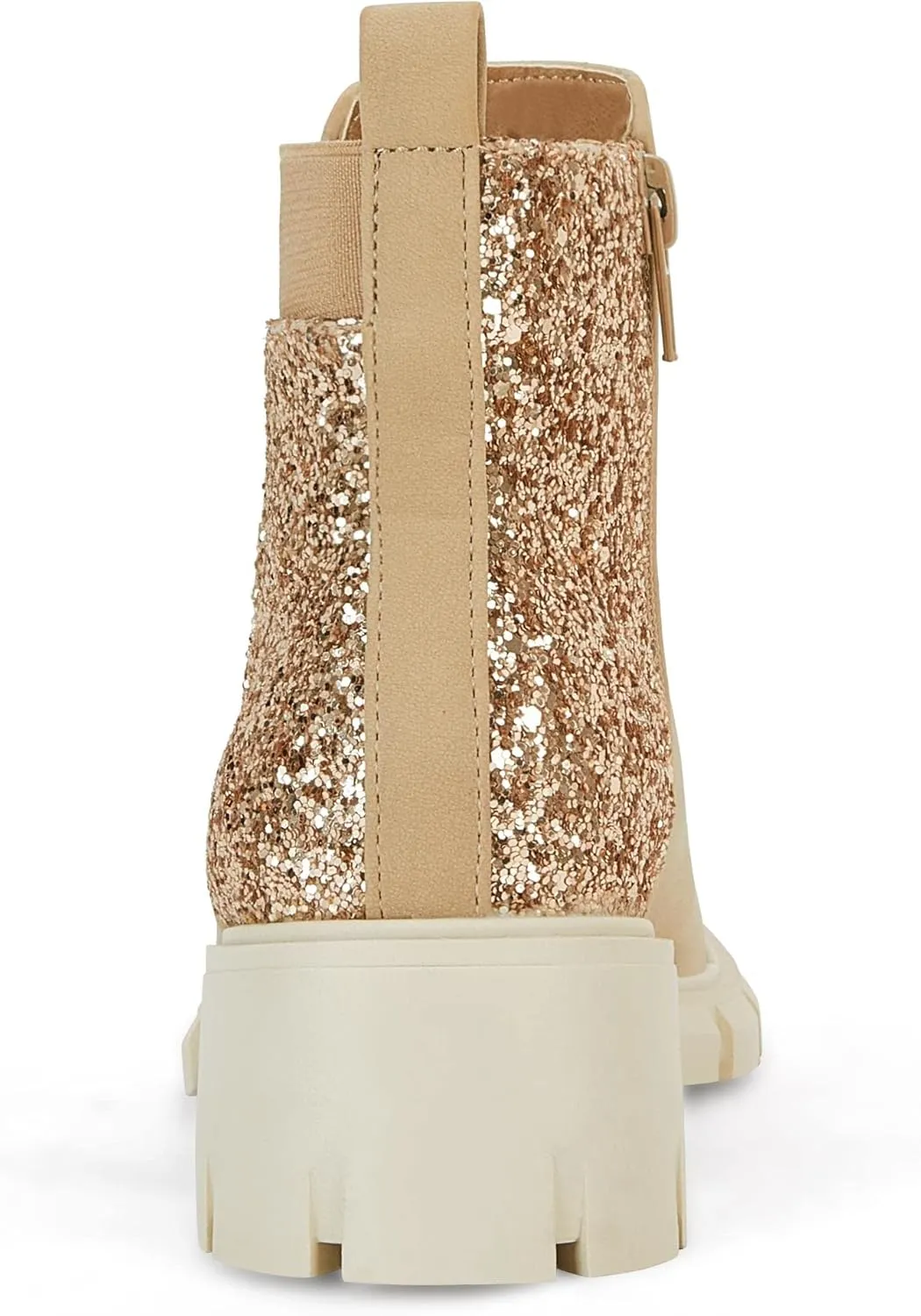 Ermonn Girls Ankle Boots Chelsea Glitter Side Zipper Non-Slip Outdoor Fashion Booties for Toddler/Little Kid/Big Kid