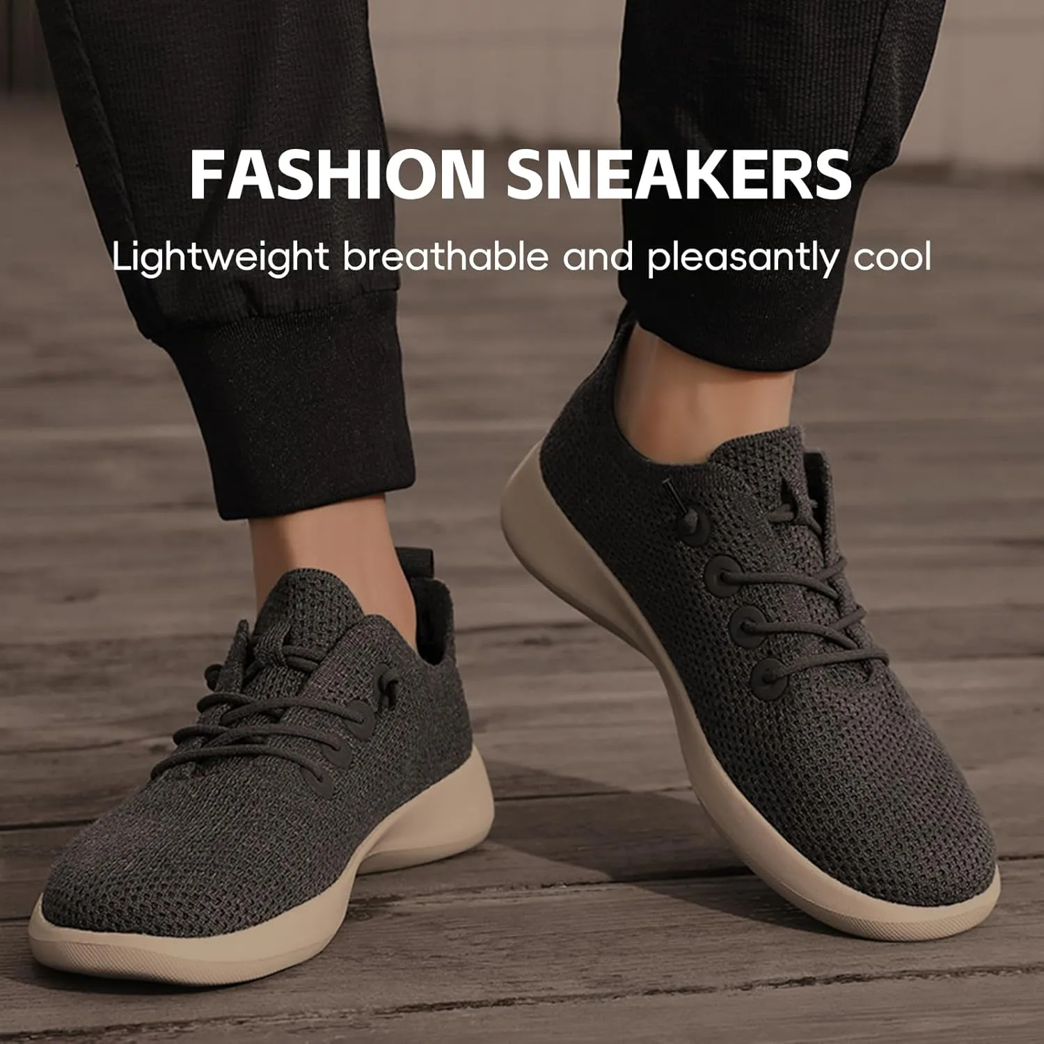 Ezereell Men's Fashion Casual Everyday Sneakers, Slip on Dress Business Sneakers, Machine Washable Lightweight Walking Shoes