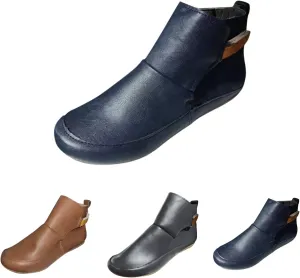 Fall Boots for Women 2025 Low Heel Arch Support Ankle Boots Casual Walking Short Booties Slip On Vintage Outdoor Flat Shoes