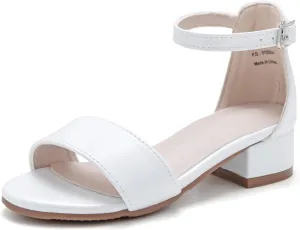 Felix & Flora Girls Sandals Low Heels Open Toe Flower Girl Dress Shoes