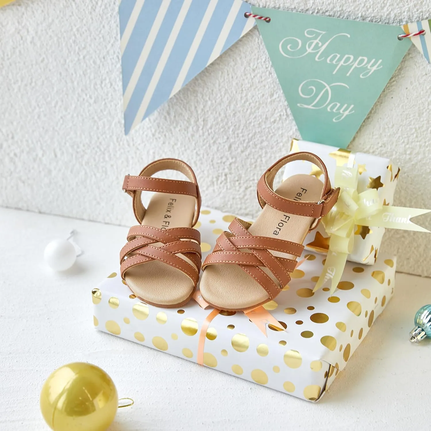 Felix & Flora Toddler Girl Sandals - Little Girl Easter Summer Dress Shoes Lightweight Open Toe Beach Holiday.