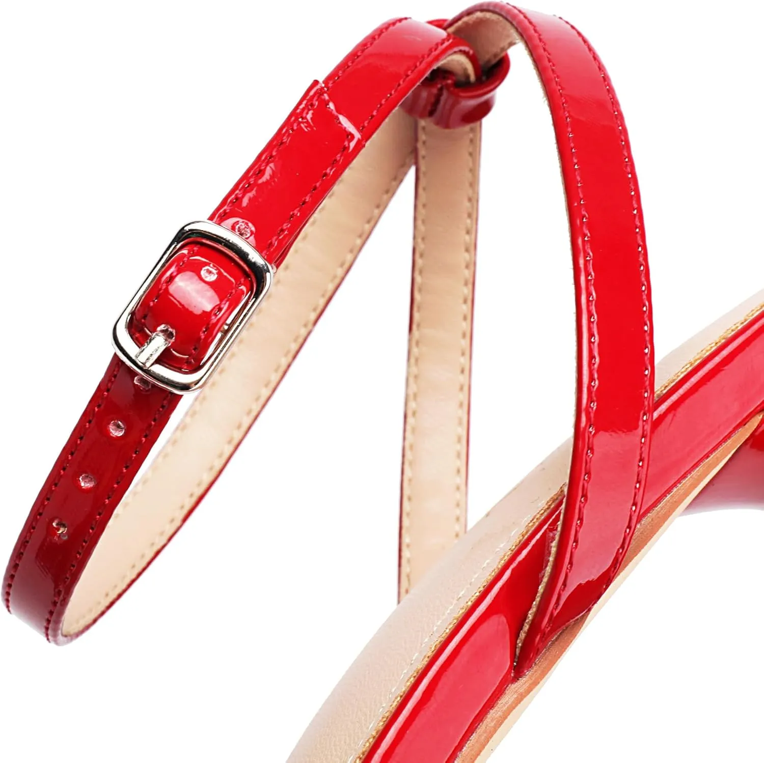 FIFSY Women's Sandals Ankle Strap High Heel Sexy Strappy Sandals Open Toe Heels 3 in Inch Square Toe Heeled Pumps Sandals for Women