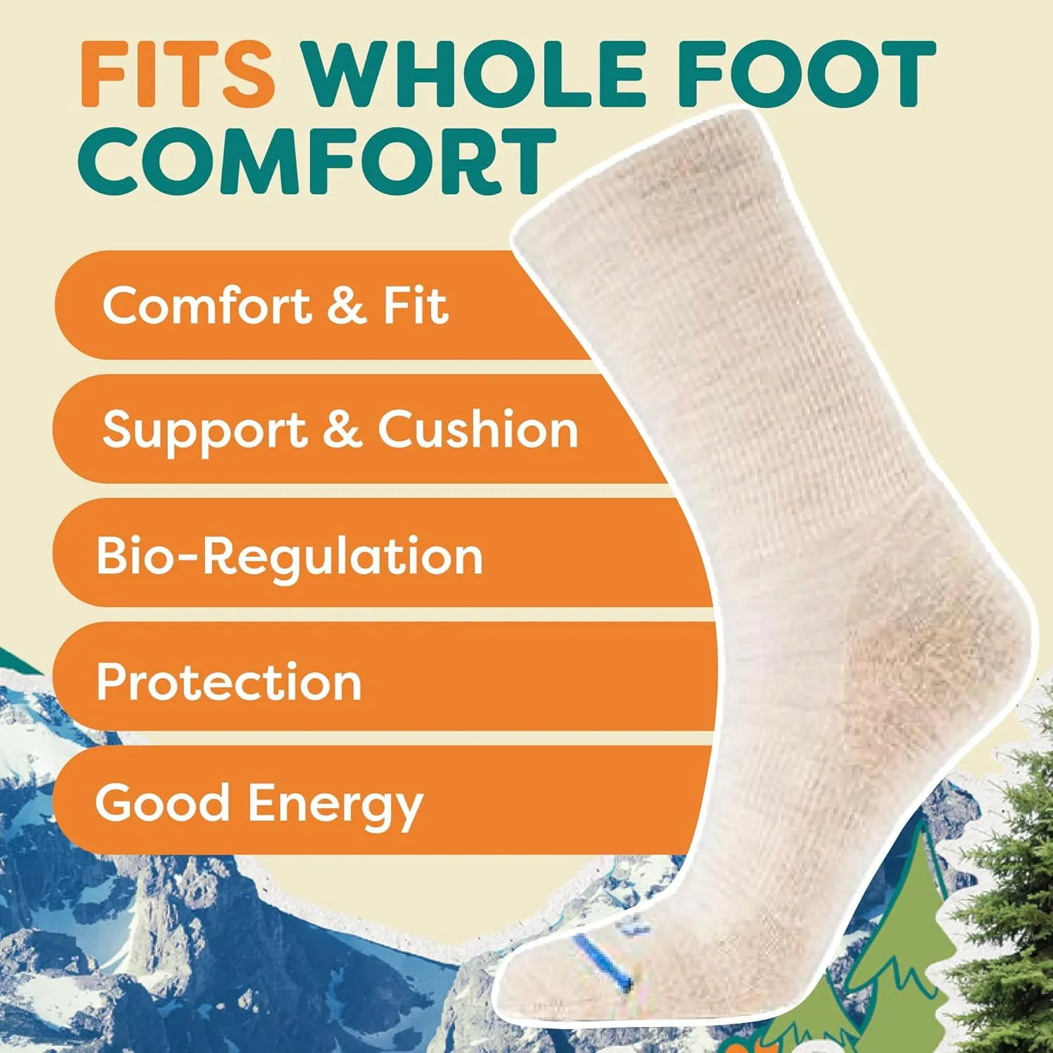 FITS Light Hiker Merino Wool Crew Socks For Men and Women, Lightweight, Breathable, Odor, Hiking Socks, Whole Foot Comfort