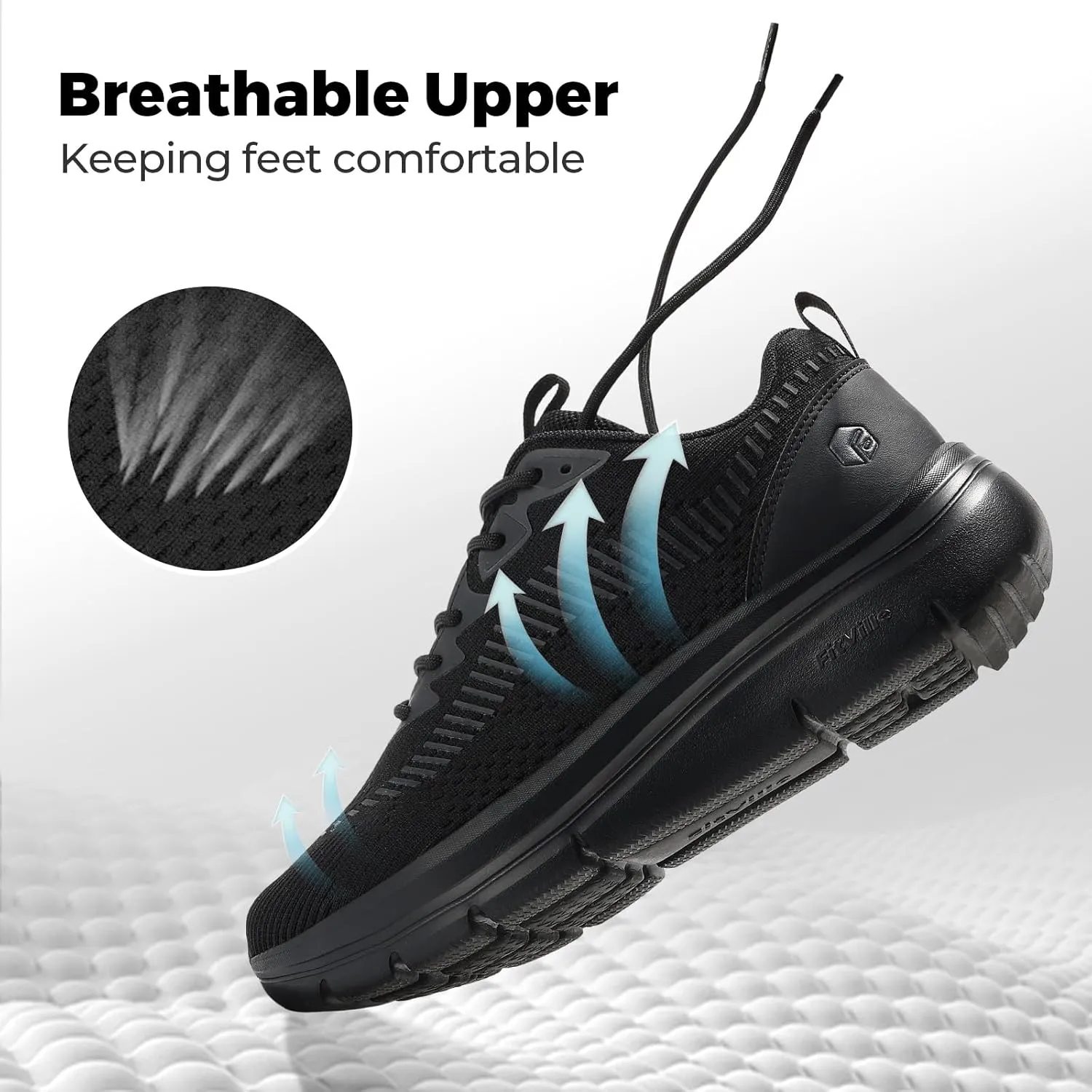 FitVille Men's Walking Shoes Wide Width, Comfortable Orthopedic Sneakers Lightweight Tennis Shoes Gym Workout Sneakers for Plantar Fasciitis - Cloud Wanderer V20