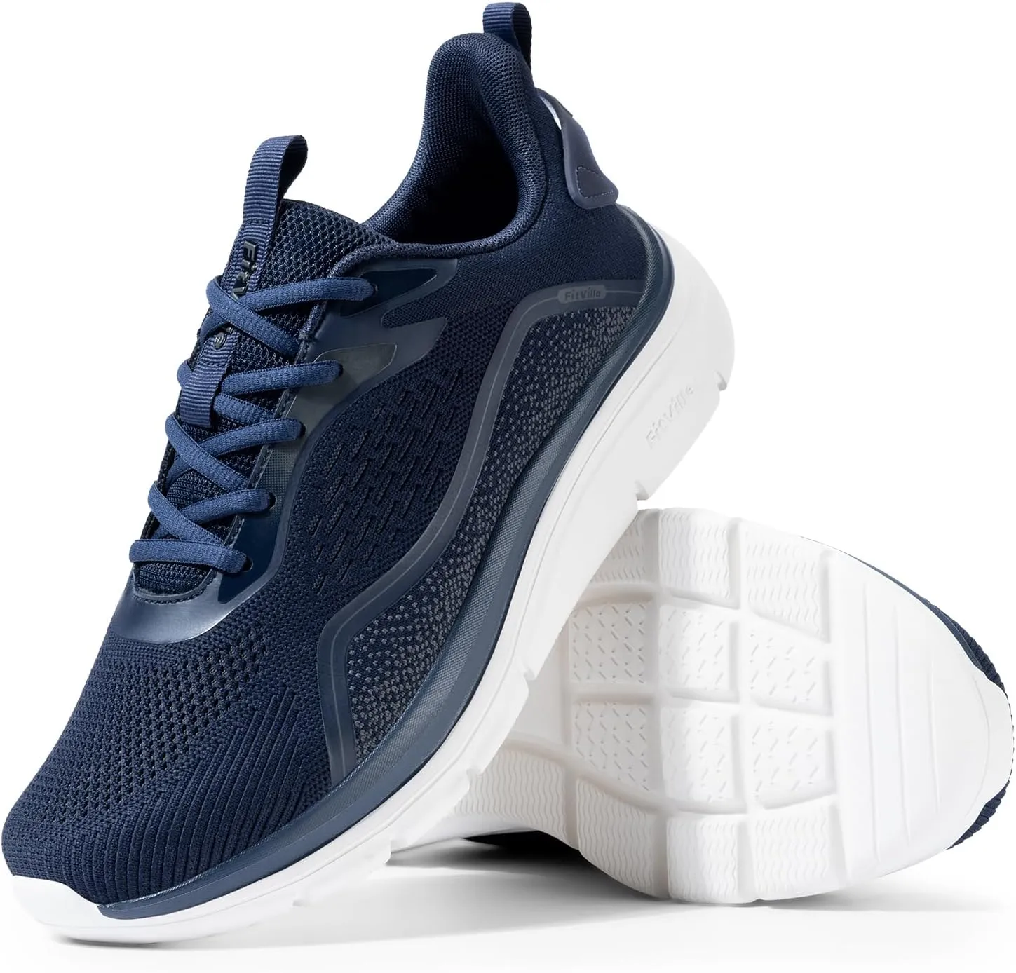 FitVille Men's Wide Walking Shoes Lightweight Comfortable Sneakers Breathable Wide Athletic Shoes - Cloud Jogger V3