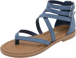Flat Sandals For Women Dressy Gladiator Strap Sandals Thong Cross Strappy Boho Sandals