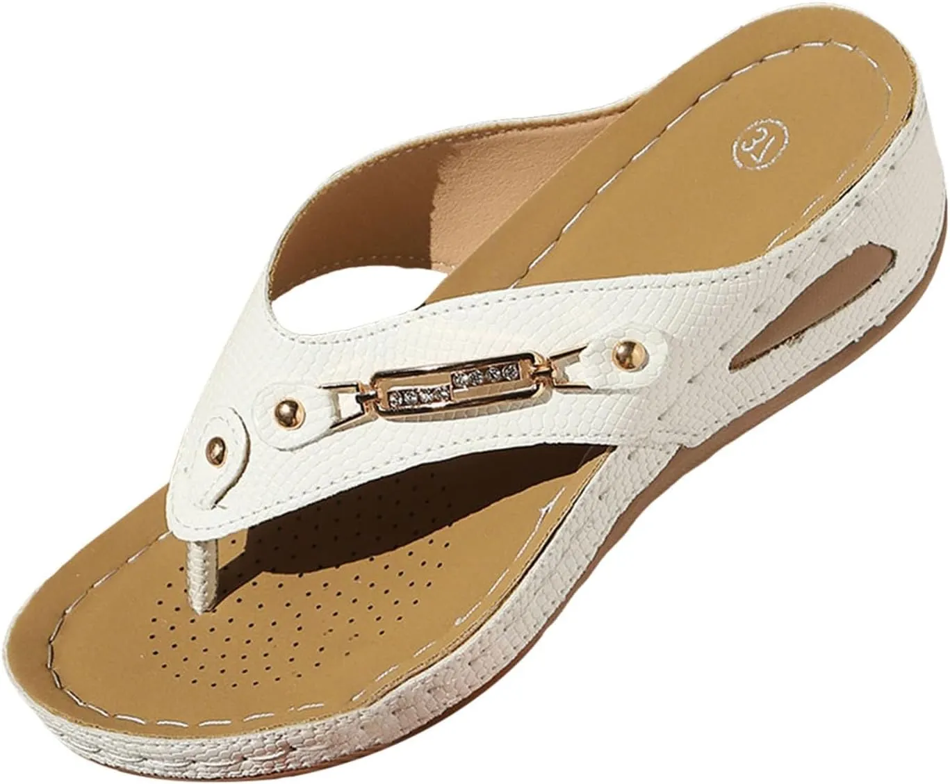 Flip Flops For Ladies Summer Wedges Shoes Women Slippers Bohemian Sandals Fashion Shoes Wild Diva Sandals for Women Stud