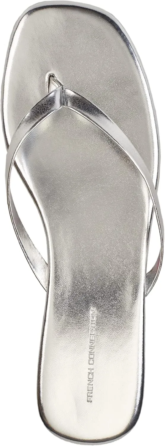 French Connection Womens Morgan Vegan Leather Slip On Thong Sandals
