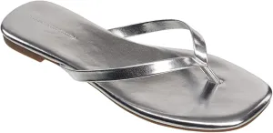 French Connection Womens Morgan Vegan Leather Slip On Thong Sandals