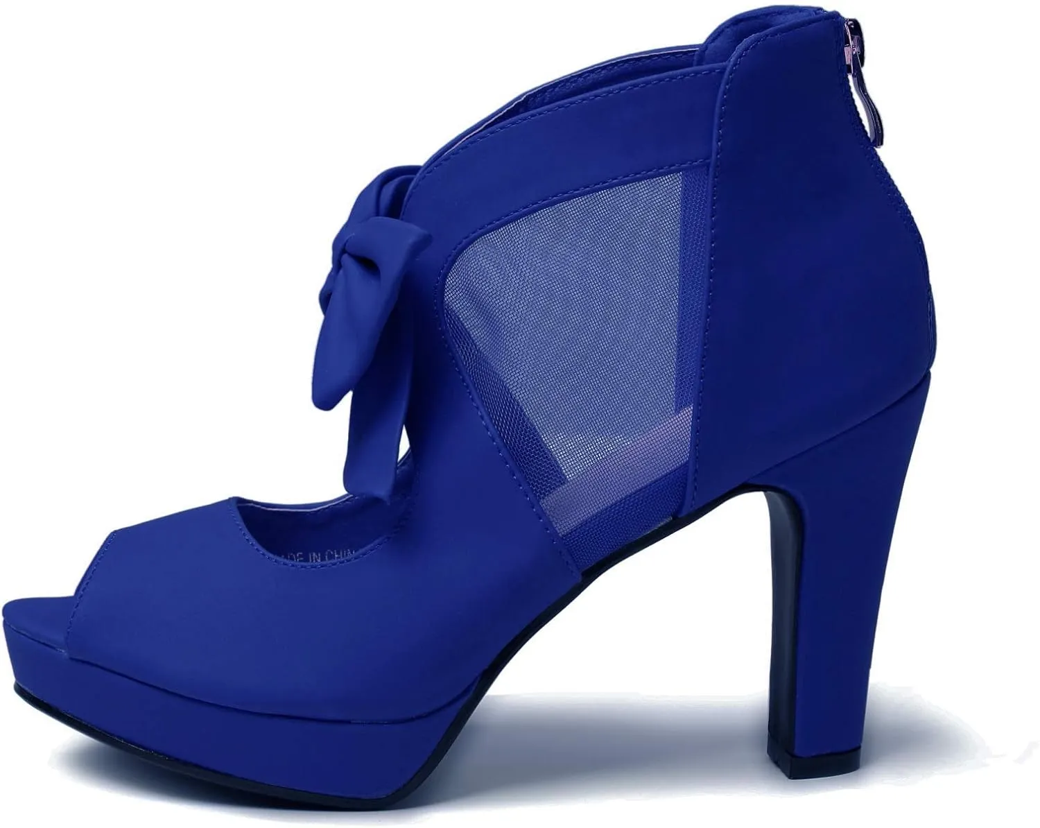 GATUXUS Open Toe Women Platform High Heel Shoes Bows Strappy Sandals