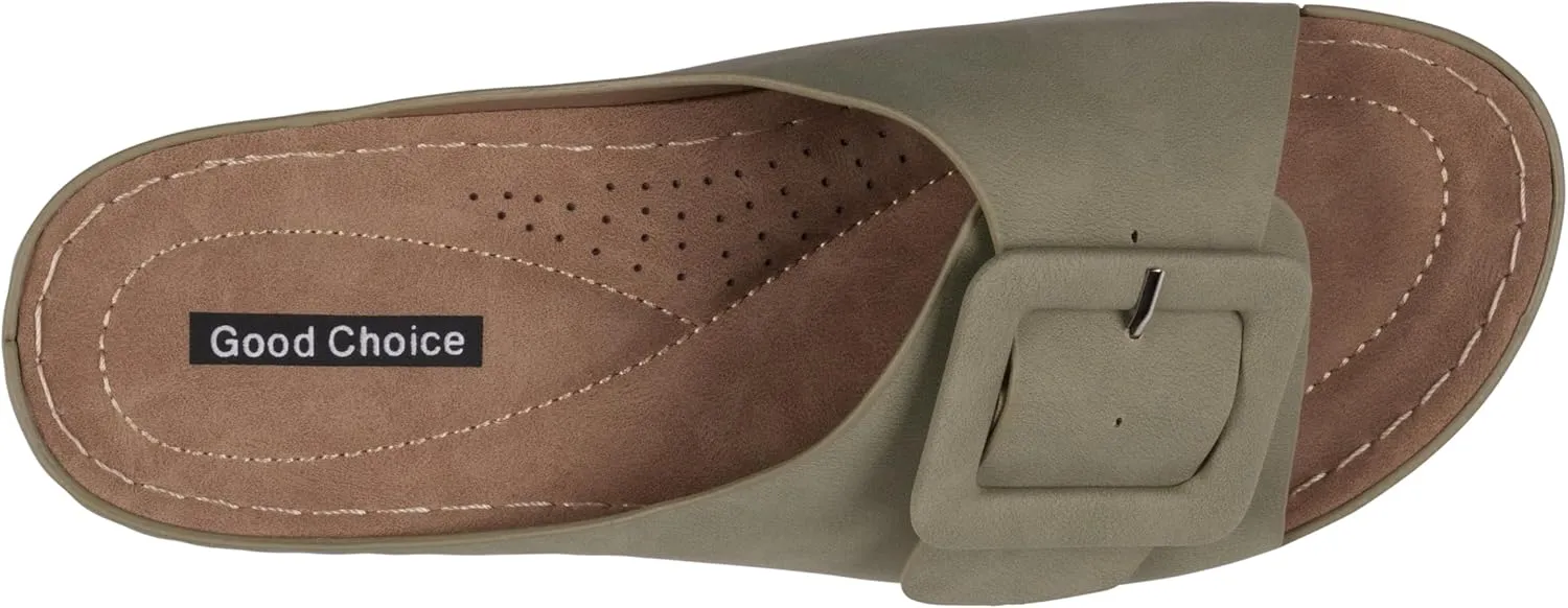 G.C. Shoes Women's Hamden Buckle open toe Flatform Sandals
