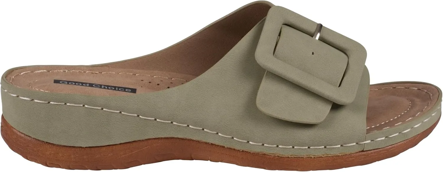G.C. Shoes Women's Hamden Buckle open toe Flatform Sandals