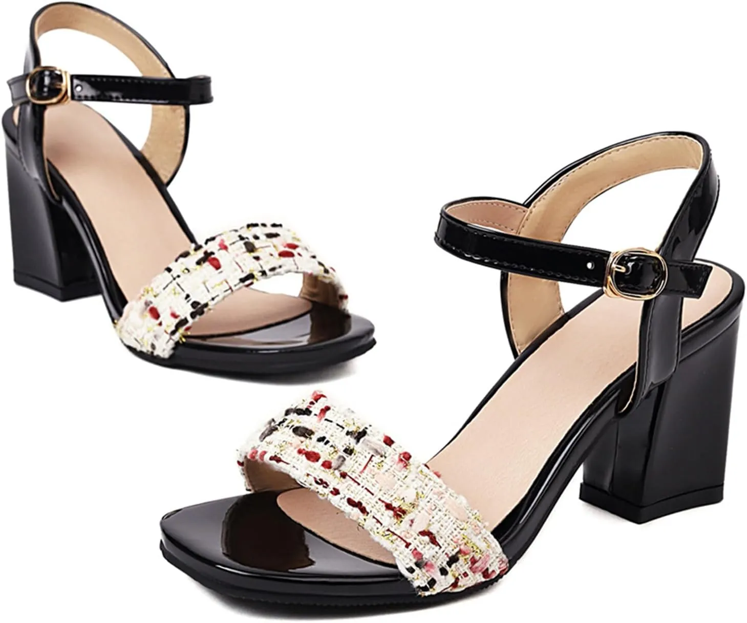 Gicoiz Ladies Wedding Open Toe Block Heels Sandals