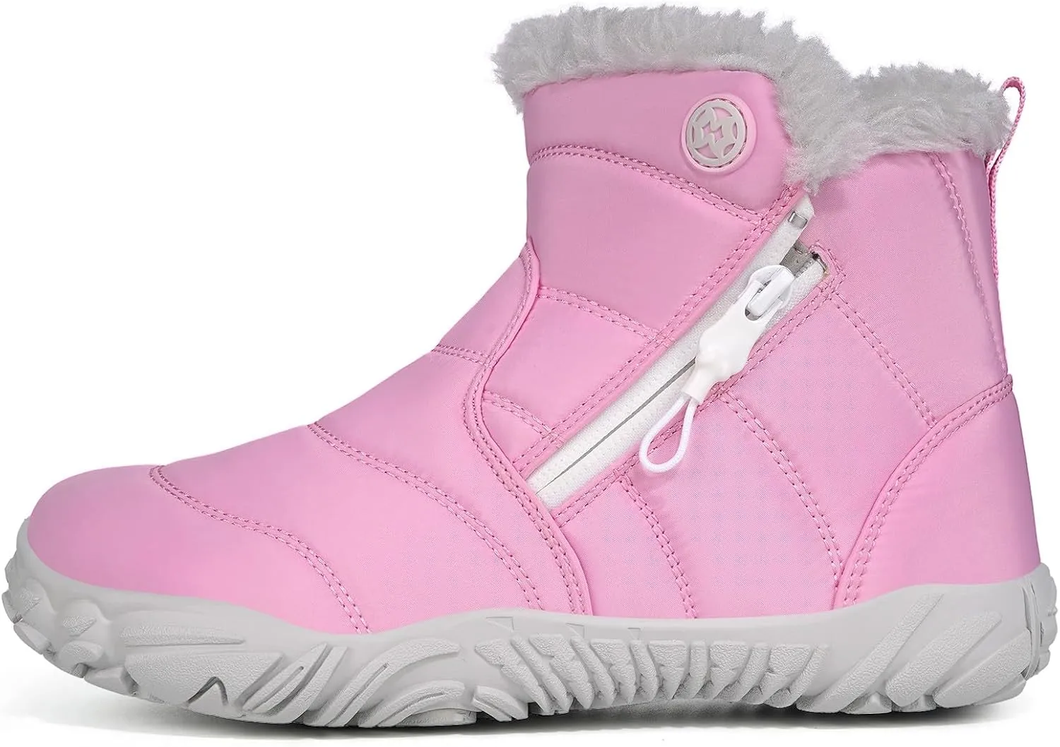 Girls Boys Barefoot Boots Shoes | Minimalist Little Kids/Big Kids Waterproof Ankle Winter Snow Boots | Zero Drop Sole | Wide Toe Box | Slip Resistant