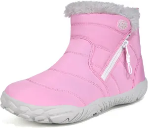Girls Boys Barefoot Boots Shoes | Minimalist Little Kids/Big Kids Waterproof Ankle Winter Snow Boots | Zero Drop Sole | Wide Toe Box | Slip Resistant
