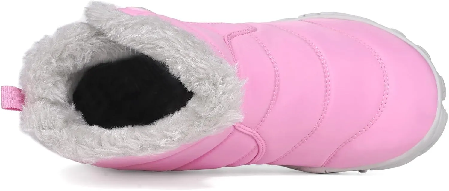 Girls Boys Barefoot Boots Shoes | Minimalist Little Kids/Big Kids Waterproof Ankle Winter Snow Boots | Zero Drop Sole | Wide Toe Box | Slip Resistant