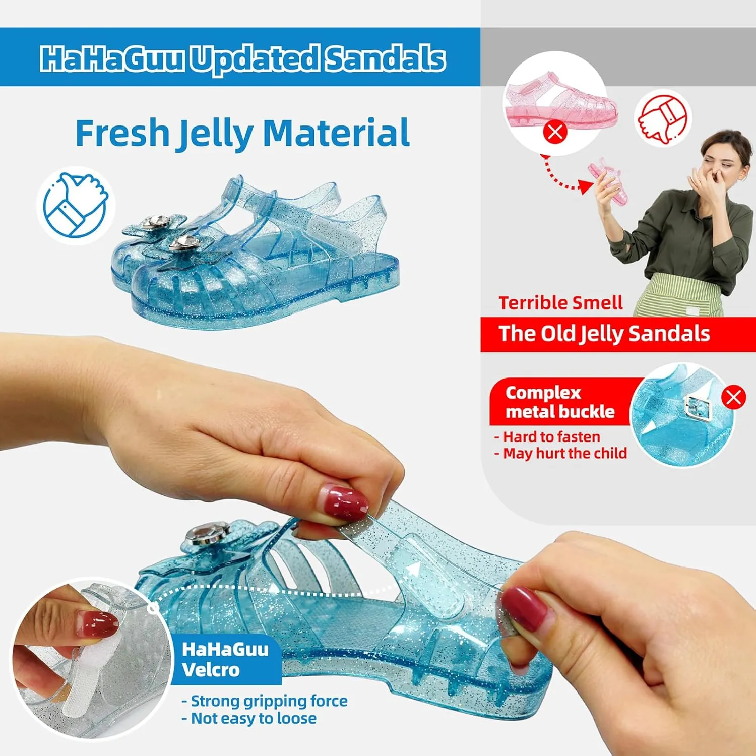 Girls Jelly Sandals Summer Costume Princess Dress Flat Breathable Waterproof Fisherman Gladiator Shoes For Girl Closed Toe Beach Flat-Sandals For Toddler Little Kid Big Kids