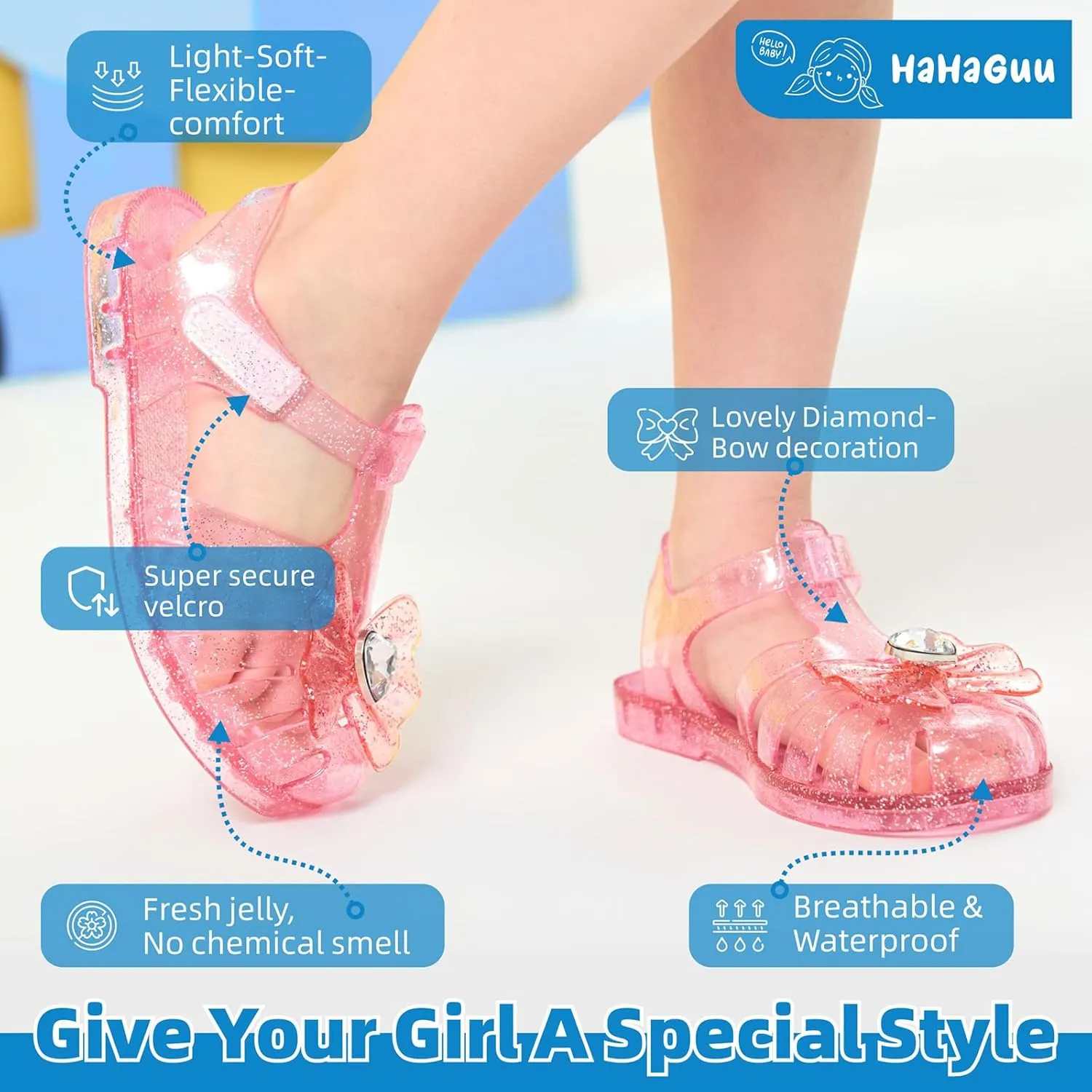 Girls Jelly Sandals Summer Costume Princess Dress Flat Breathable Waterproof Fisherman Gladiator Shoes For Girl Closed Toe Beach Flat-Sandals For Toddler Little Kid Big Kids