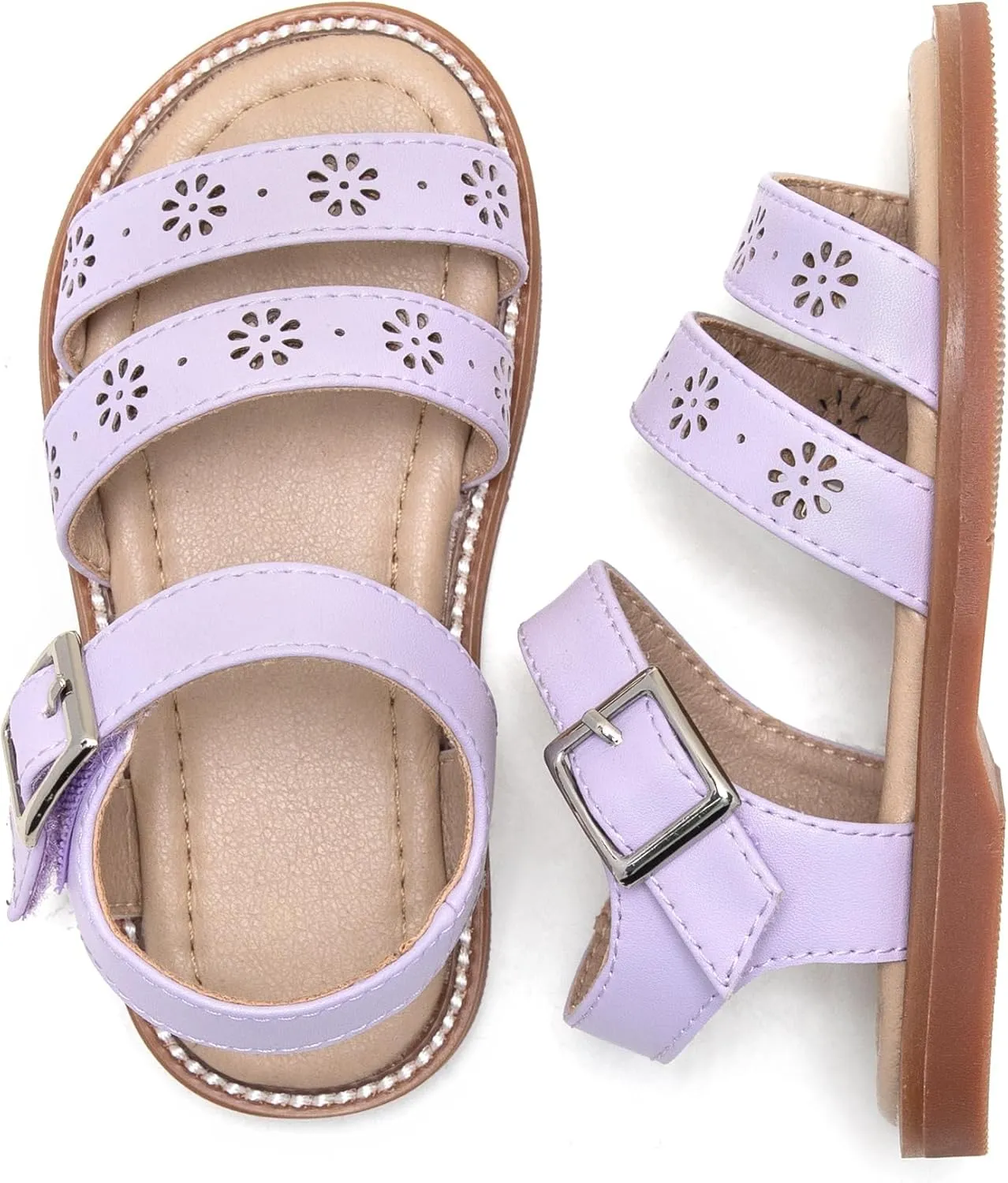 Girls Open Toe Flat Sandals Summer Casual Toddler Little Kid Sandals