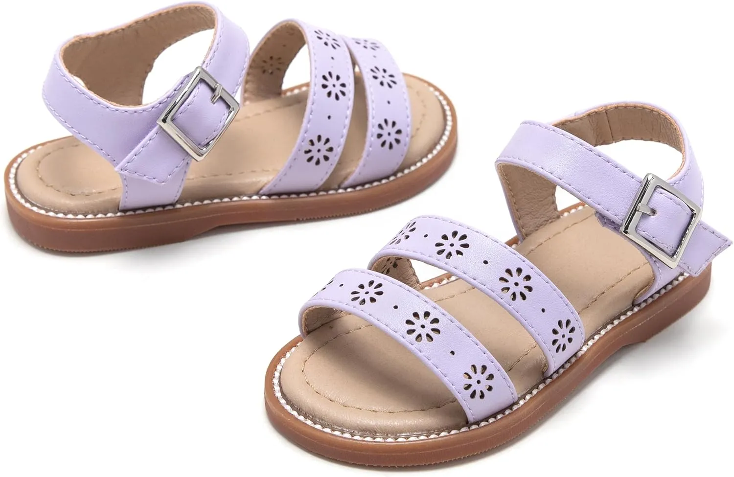 Girls Open Toe Flat Sandals Summer Casual Toddler Little Kid Sandals