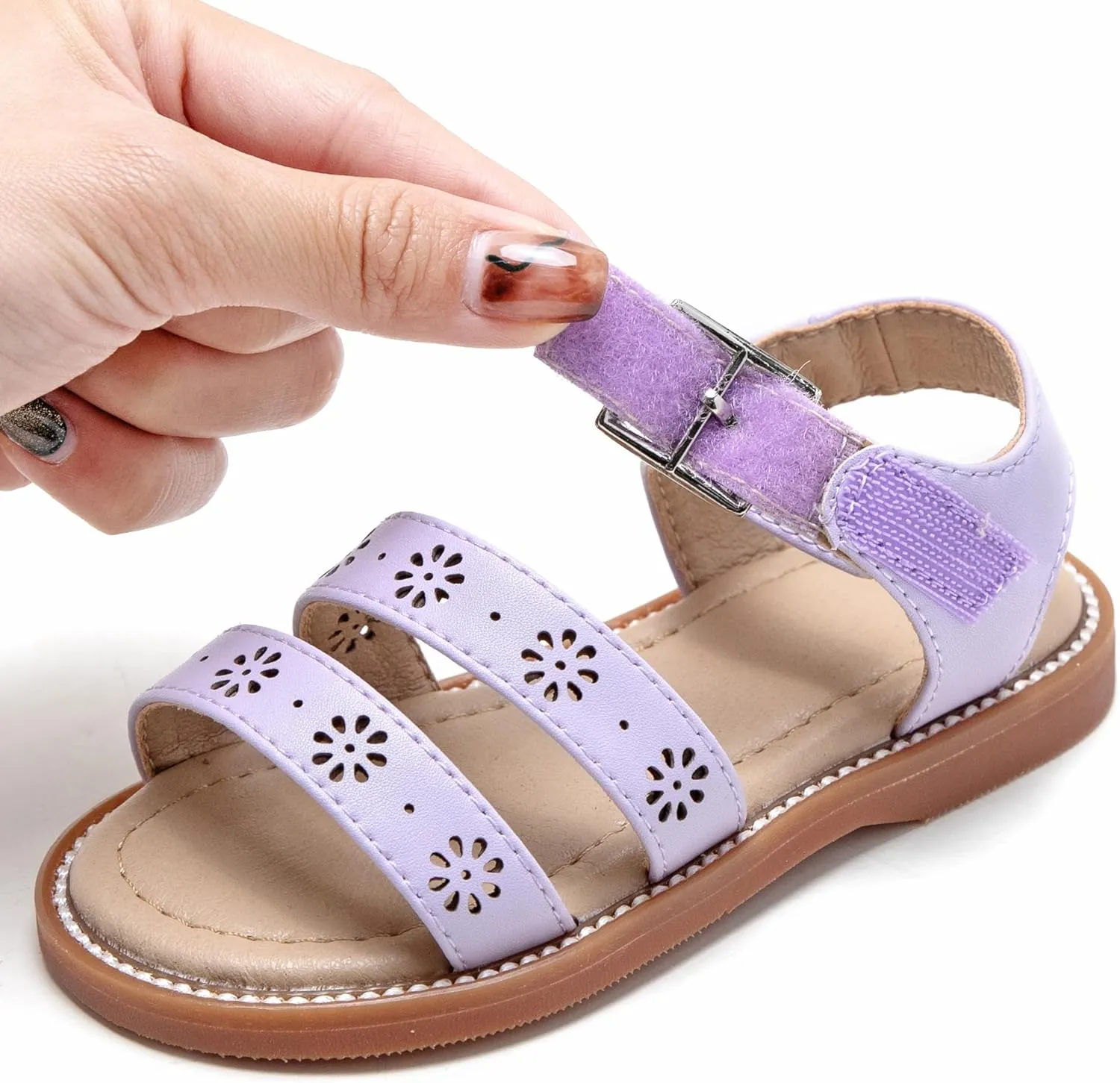 Girls Open Toe Flat Sandals Summer Casual Toddler Little Kid Sandals