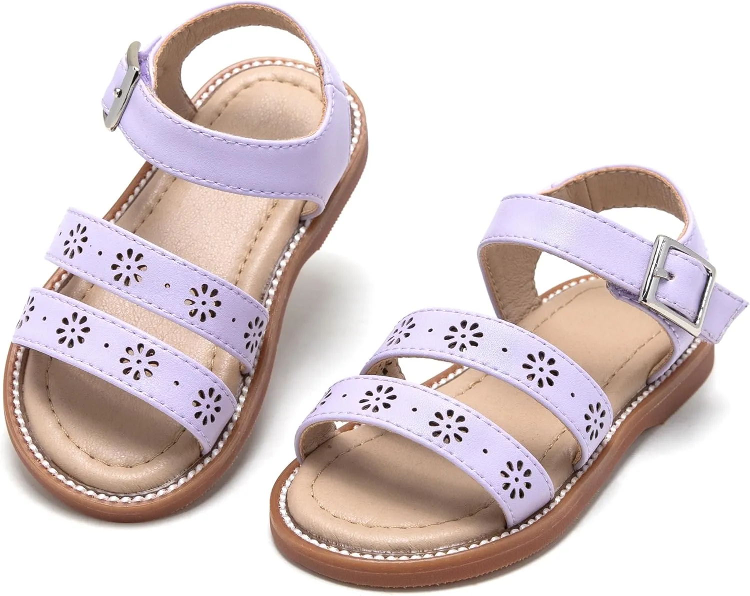 Girls Open Toe Flat Sandals Summer Casual Toddler Little Kid Sandals