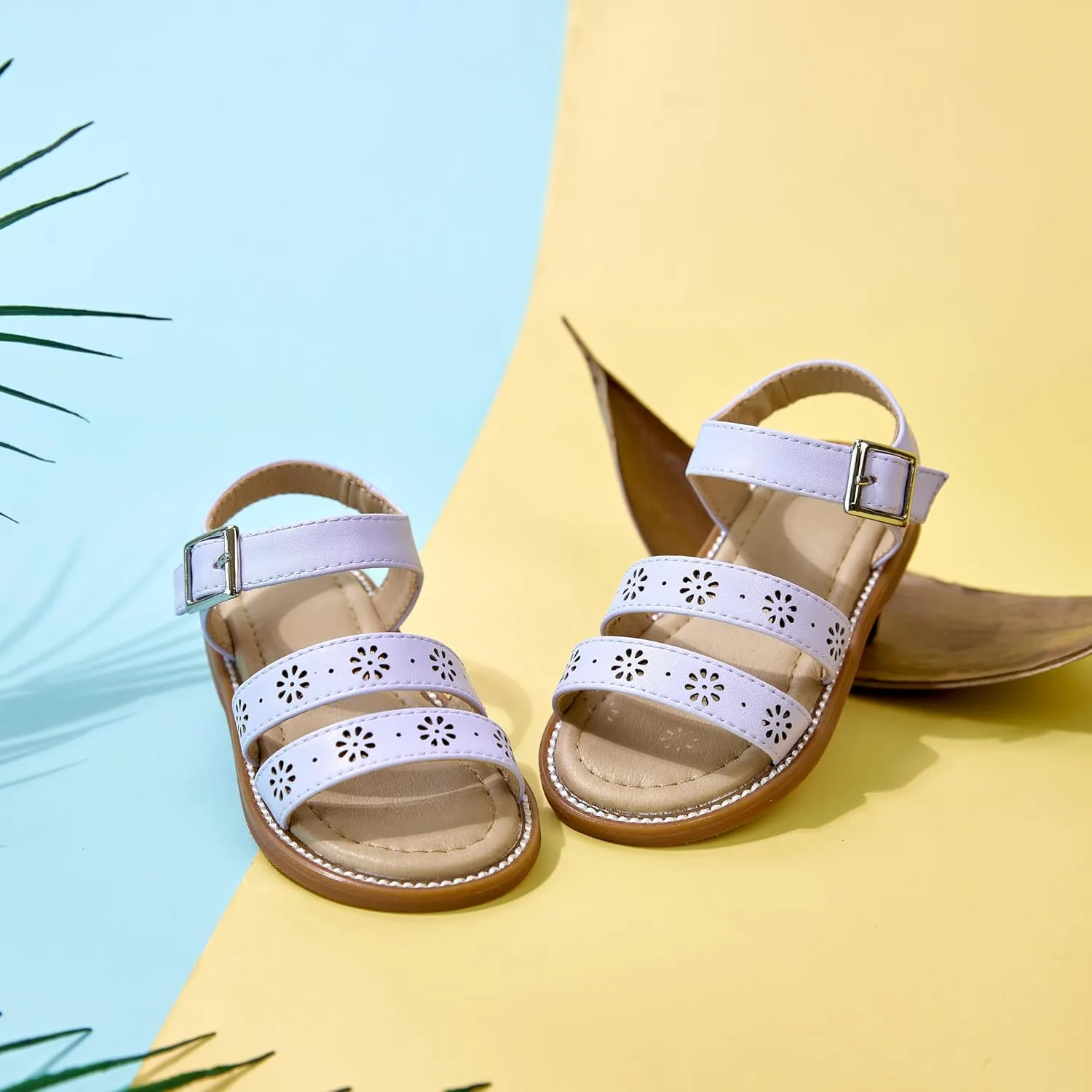 Girls Open Toe Flat Sandals Summer Casual Toddler Little Kid Sandals