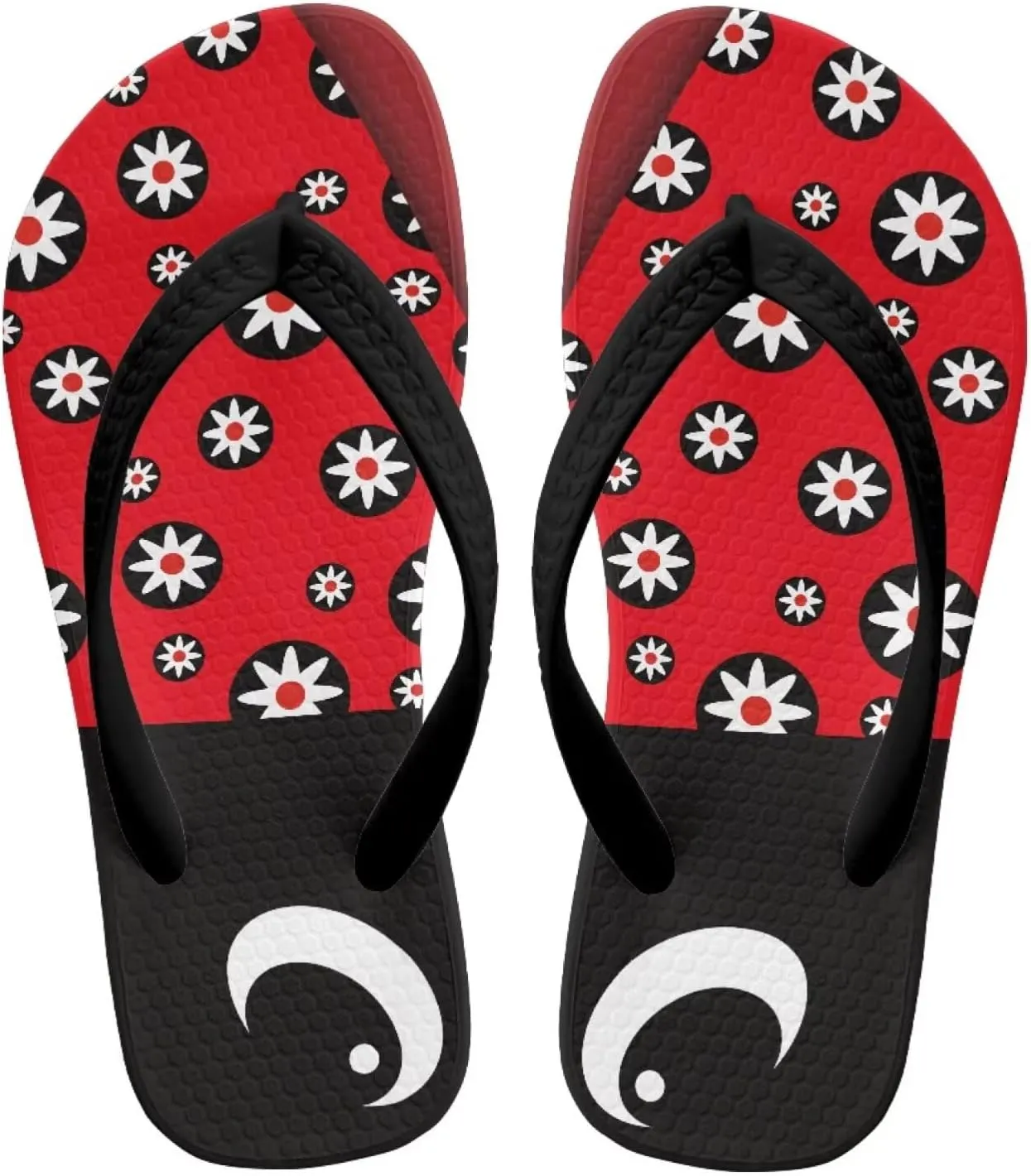 Girls Red Ladybug Flip Flops Kids Slip on Thong Sandals Ladybug Cosplay Slippers for Summer Beach Pool