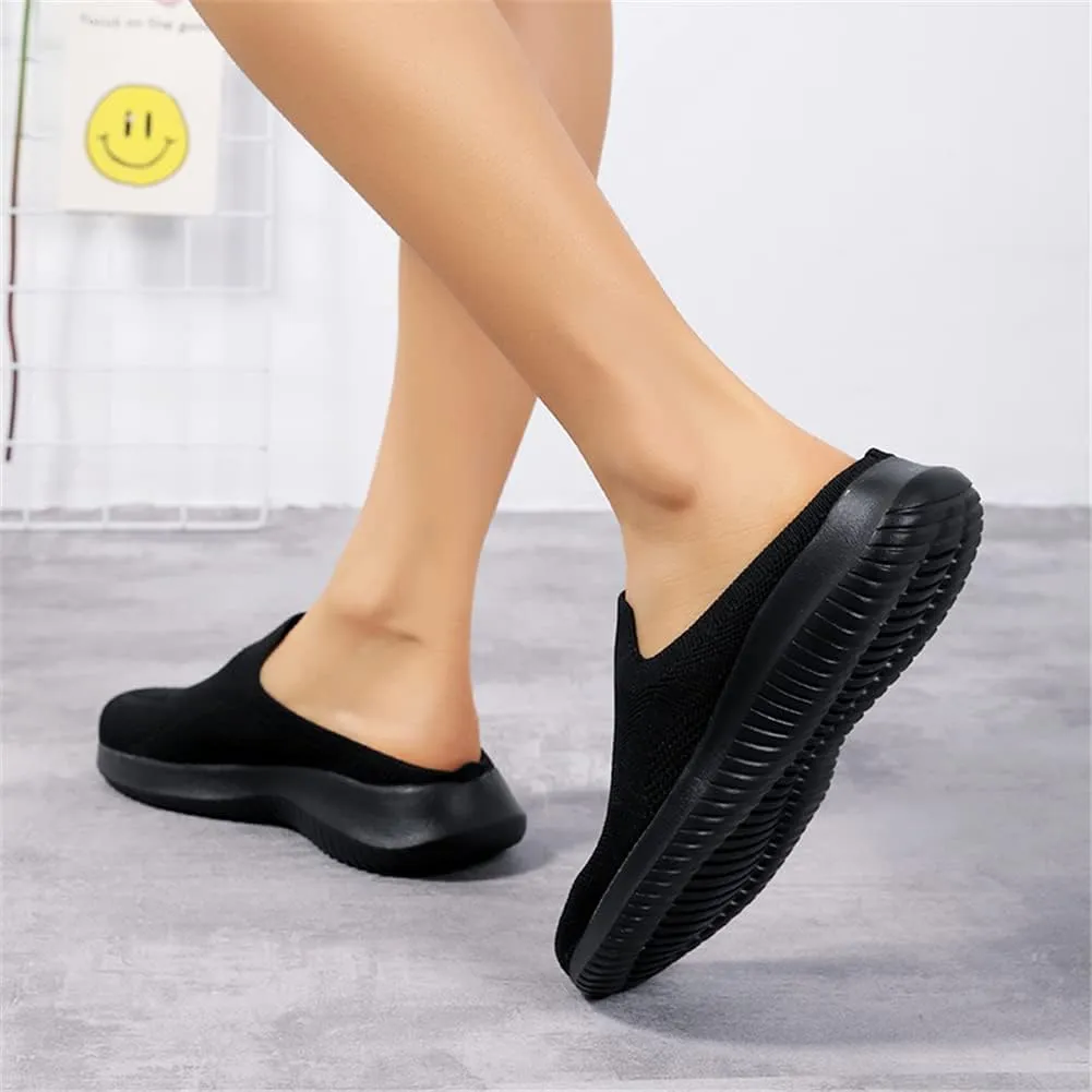 GOSPT Women's Backless Slip on Mesh Sneakers Shoes Ladies Comfortable House Slippers