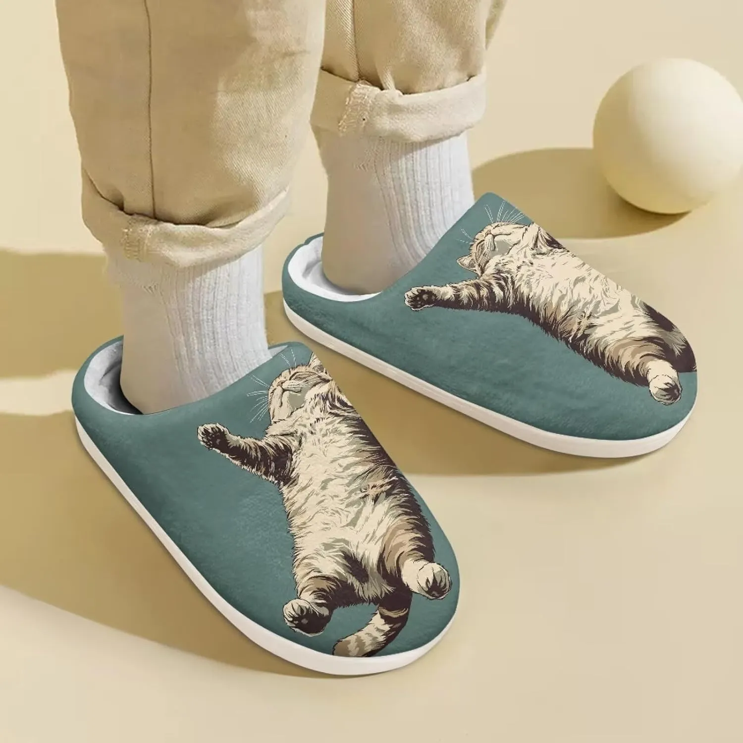 GOSTONG Unisex Kids Slippers Casual Home Slippers Warm Fuzzy Winter Slippers Non Slip Soft Walking Shoes White Sole US 9-16