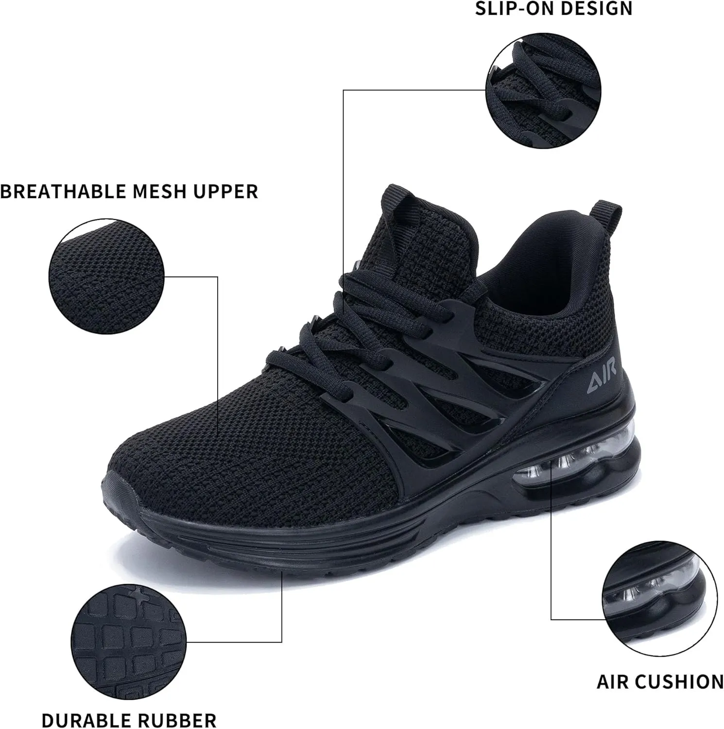 Gyeice Womens Air Running Shoes Lightweight Breathable Fashion Tennis Sneakers Gym Sport Walking Slip on Footwear US 5.5-11