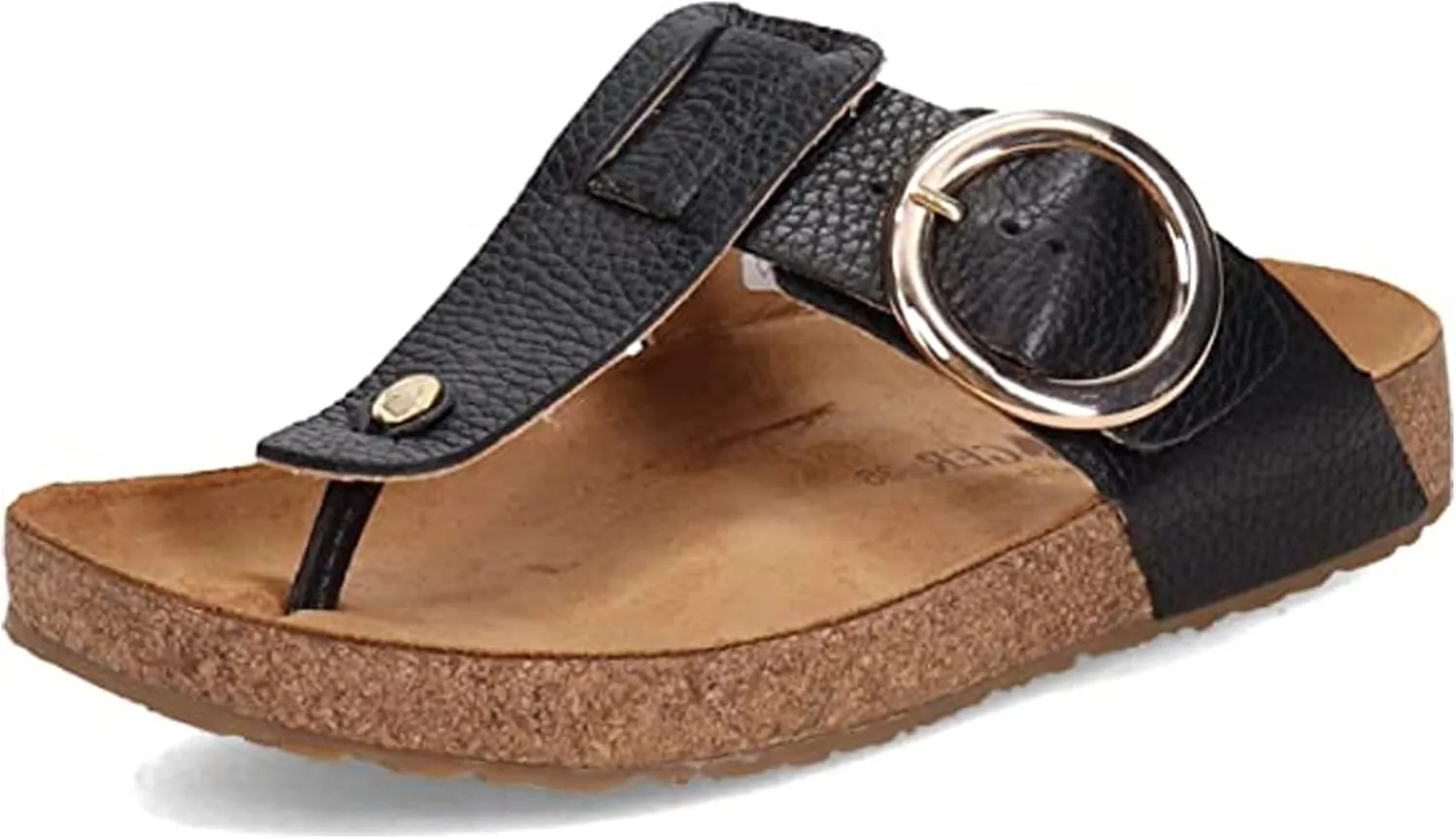 HAFLINGER Round Buckle Corinna Sandals with Rubber Sole and Cork Latex Footbed Unisex