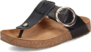 HAFLINGER Round Buckle Corinna Sandals with Rubber Sole and Cork Latex Footbed Unisex