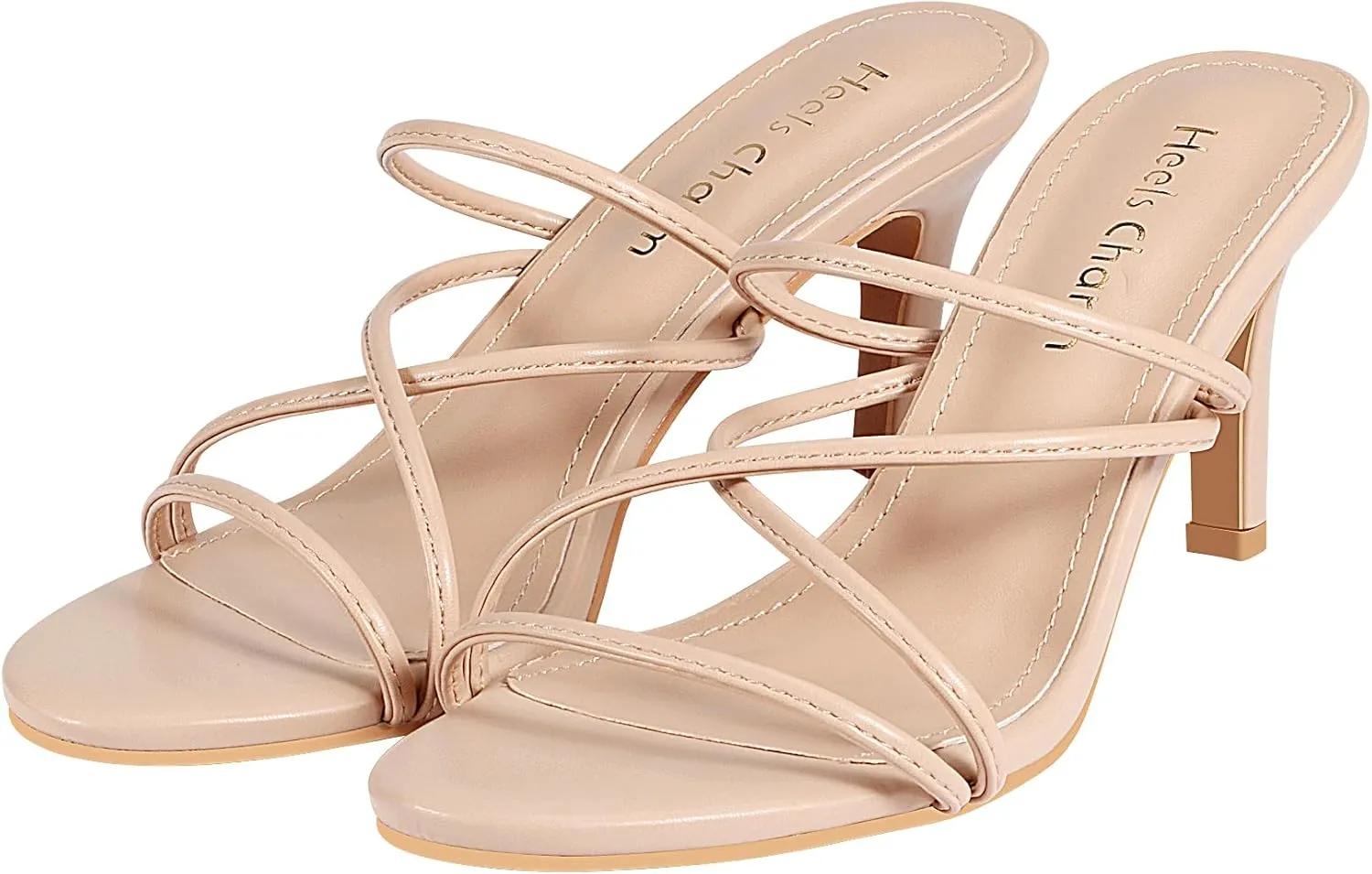 Heels Charm Women's Stiletto Heeled Sandals 3.27 Inches Open Toe Slip On High Heel Sandal Dress Dancing Sandals Daily Work Usual Party Wedding Shoes