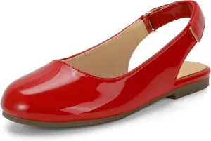 Hehainom Girls Flats Slingback Round Toe Sandals Toddler Little Kids Summer Flower Girl Communion Church Dress Shoes