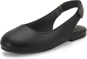 Hehainom Girls Flats Slingback Round Toe Sandals Toddler Little Kids Summer Flower Girl Communion Church Dress Shoes