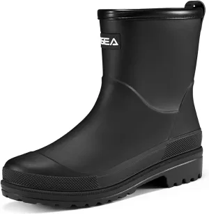 HISEA Women's Rubber Rain Boots Waterproof Short Chelsea Boots for Garden Outdoor