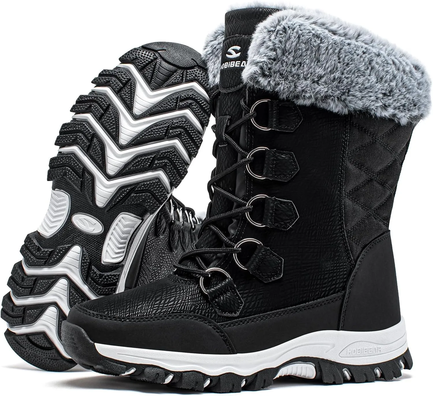 HOBIBEAR Girls Boys Kids Snow Boots Waterproof Slip Resistant Outdoor Winter Shoes(Kids/Little Kids/Big Kids)